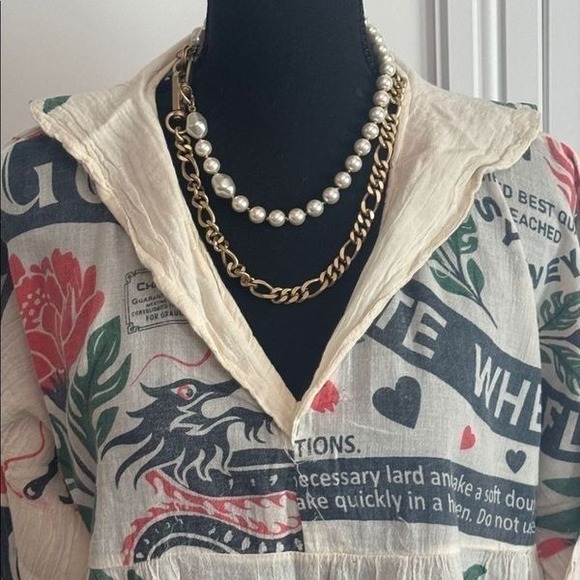 Vintage Sack Dragon Print Cotton Bell Sleeve Dress - Picture 4 of 7